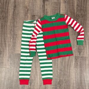 Hanna Andersson Red and Green Striped Kids Pajama Set